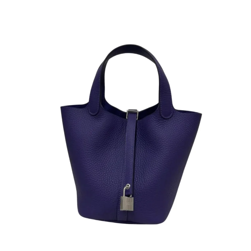 Hermes Picotin 18 Purple Taurillon Clemence leather Palladium Hardware