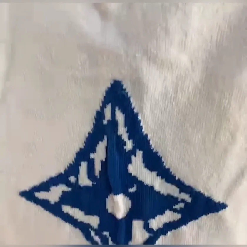 Louis Vuitton Ice Ski Capsule Collection White Blue T shirt Size L back knit monogram flower