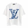 Louis Vuitton Ice Ski Collection White and Blue Short sleeved T shirt Size XL