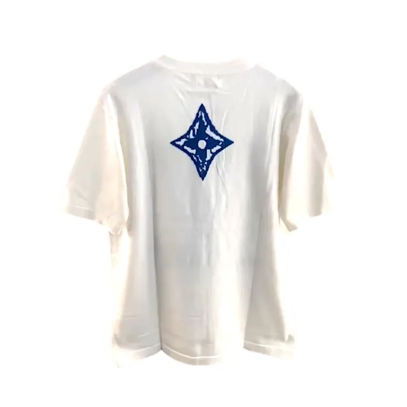 Louis Vuitton Ice Ski Collection White and Blue Short sleeved T shirt Size XL back