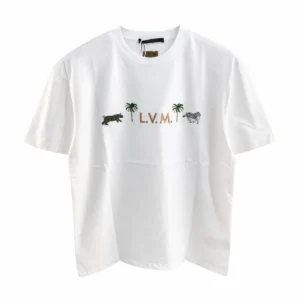 Louis Vuitton x The Darjeeling White Short sleeved embroidered crewneck t shirt Size L