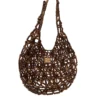 Miu Miu Beaded Shoulder Hobo bag brown mesh