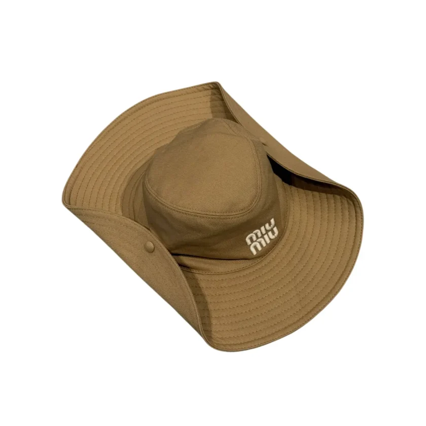 Miu Miu Drill Cowboy style Hat Khaki White