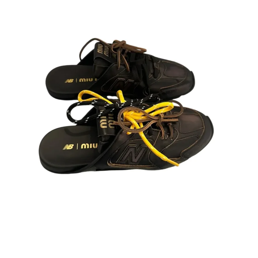 Miu Miu x New Balance 530 SL brown leather mule slip on sneakers