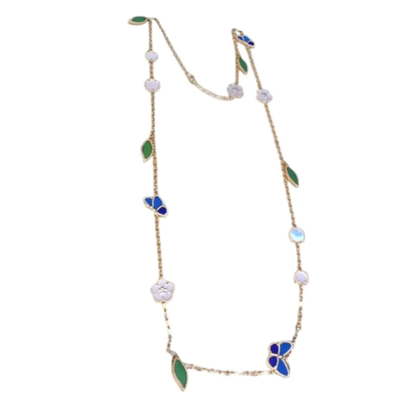 Van Cleef & Arpels Lucky Spring Butterfly 15 motifs long necklace 18K yellow gold