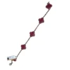 Van Cleef and Arpels 5 Motifs Pink Enamel Vintage Alhambra Bracelet