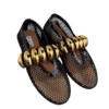 Alaïa Black Mesh Pebble Jewel Ballet Flats