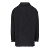 Balmain Fringed Cotton Blend Tweed Shirt Jacket in Black back