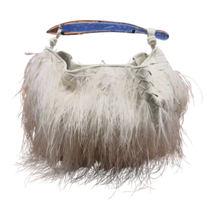 Bottega Veneta Limited Edition Murano Glass Ostrich Feather Intrecciato Sardine Bag
