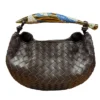 Bottega Veneta Sardine Top Handle Bag Intrecciato Leather Bitter Chocolate