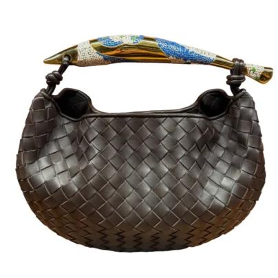 Bottega Veneta Sardine Top Handle Bag Intrecciato Leather Bitter Chocolate