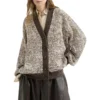 Brunello Cucinelli Dazzling Craquelé Embroidery Cardigan front