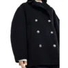 Brunello Cucinelli Hand Finished Wool Cashmere Monili Caban Cobalt Pea Coat front