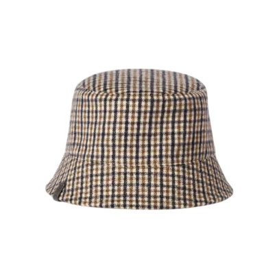 Brunello Cucinelli Reversible Monili Bucket Hat Beige Plaid reverse interior