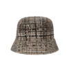 Brunello Cucinelli Sequin Checked Wool Bucket Hat Brown Plaid back