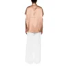 Brunello Cucinelli buttoned silk blend short sleeve top back