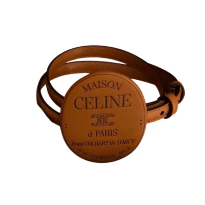 Celine Tan Smooth Calfskin 13mm Maison Celine Belt Size 75