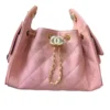 Chanel 25 Mini Hobo Handbag Light Pink Caviar Leather Gold Hardware