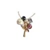 Chanel 26K Mushroom Pendant Necklace Gold Tone CC Logo Charm with Pearl & Resin Beads