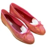 Chanel Ballet Flats Pink Iridescent Crocodile Embossed Leather Ballerina Shoes Size 41 FR