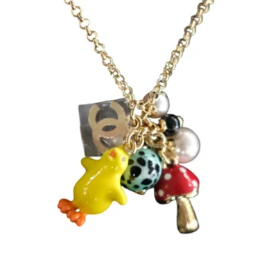 Chanel CC Chick & Mushroom Multi-Charm Necklace 2026 Gold