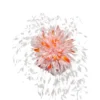 Chanel Camellia Flower Pink and Orange Silk Brooch FW2026