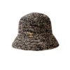 Chanel Cloche Hat Beige Black Raffia Metal