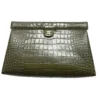 Chanel Large Clutch in Green Crocodile Embossed Calfskin FW2026