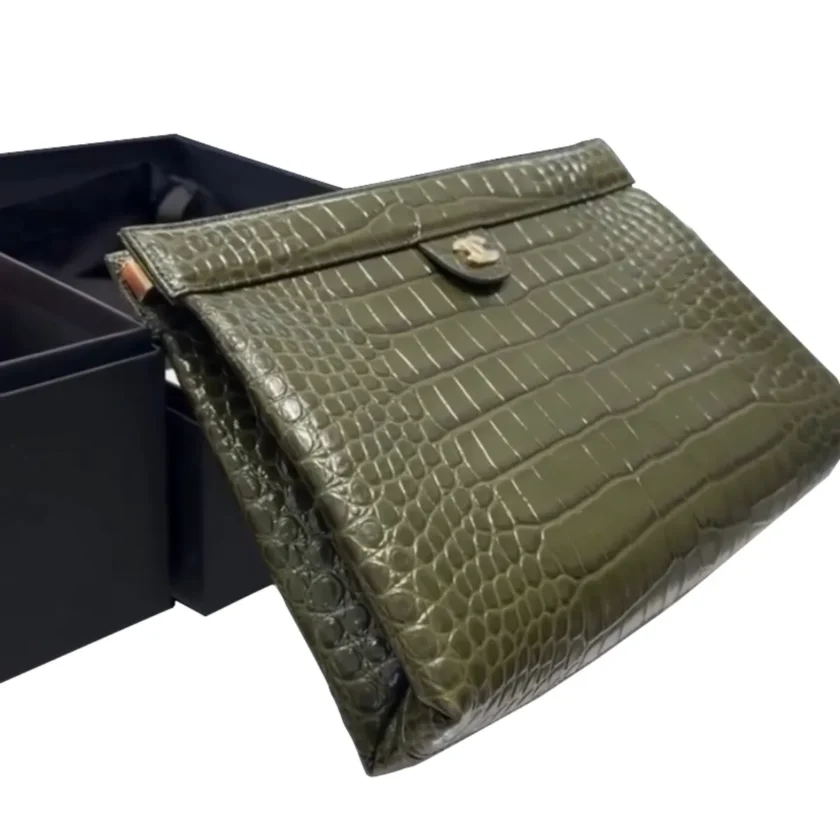 Chanel Large Clutch in Green Crocodile Embossed Calfskin Fall Winter 2026