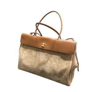 Chanel Large Shopping Bag Suede Grained Calfskin Dark Beige Camel AS6289