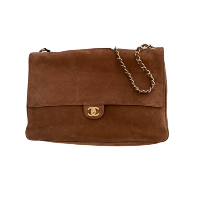 Chanel Maxi Flap Bag Camel Suede Calfskin Gold-Tone Hardware 2026 Metiers D'Art