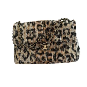 Chanel Maxi Flap Bag Leopard Print Tweed Brown Black Mixed Fibers 2026 Metiers D'Art