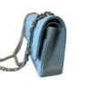 Chanel Medium Classic Flap Light Blue Caviar Leather Light Gold tone Hardware left side