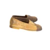 Chanel Shearling Suede Calfskin CC Loafers Dark Beige Size 39.5 FR side