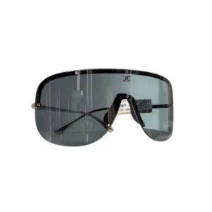 Chanel Shield Sunglasses Silver Metal Dark Grey Visor 2026 Cruise Collection