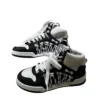 Christian Dior Women's High Top Sneakers Black White Mesh Cutout Calfskin
