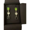 FW2026 Chanel pendant earrings in silvery metal black green and crystal