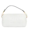 Fendi Medium Baguette FF embossed white nappa shoulder bag back