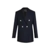 Giorgio Armani Blue Flanella Cashmere Double Breasted Women's Blazer