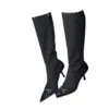 Gucci Savoy Horsebit GG Canvas Knee High Boots Black Size 40 FR