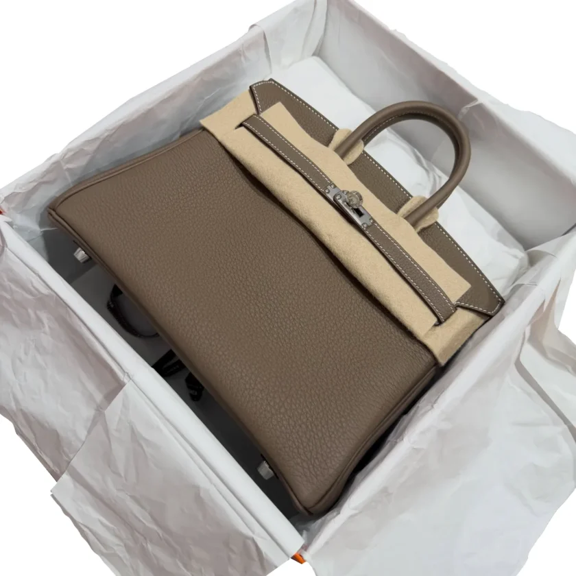 Hermès Birkin 25 Étoupe Togo Palladium Hardware 2025 New in box