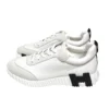 Hermes Bouncing White Sneakers Suede Calfskin Size 44 FR