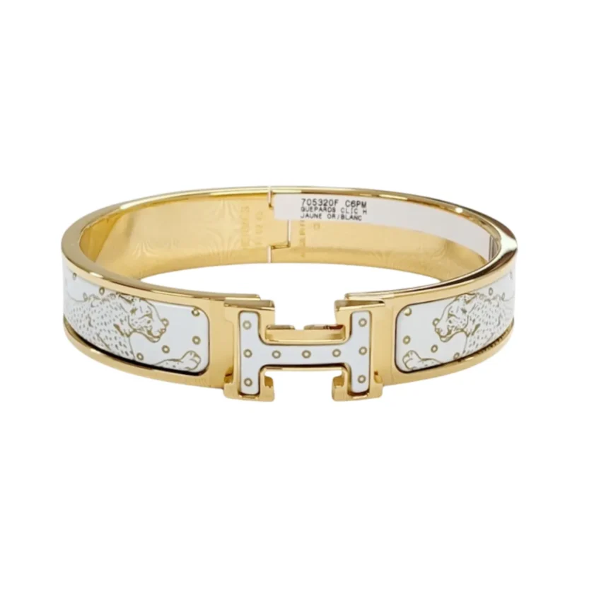 Hermès Clic H Guepards PM Bracelet Yellow gold