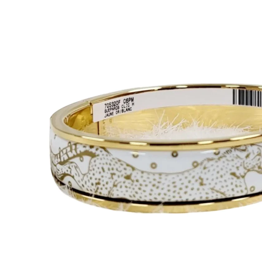 Hermès Clic H Guepards PM Bracelet Yellow gold plated metal detail