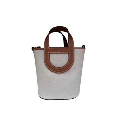 Hermes In-The-Loop 18 Bag Ecru Canvas Gold Swift Leather