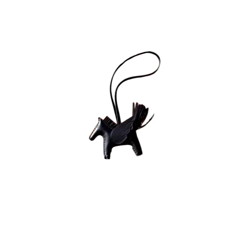 Hermes Rodeo Pegase PM Bag Charm So Black Milo Lambskin Swift Leather