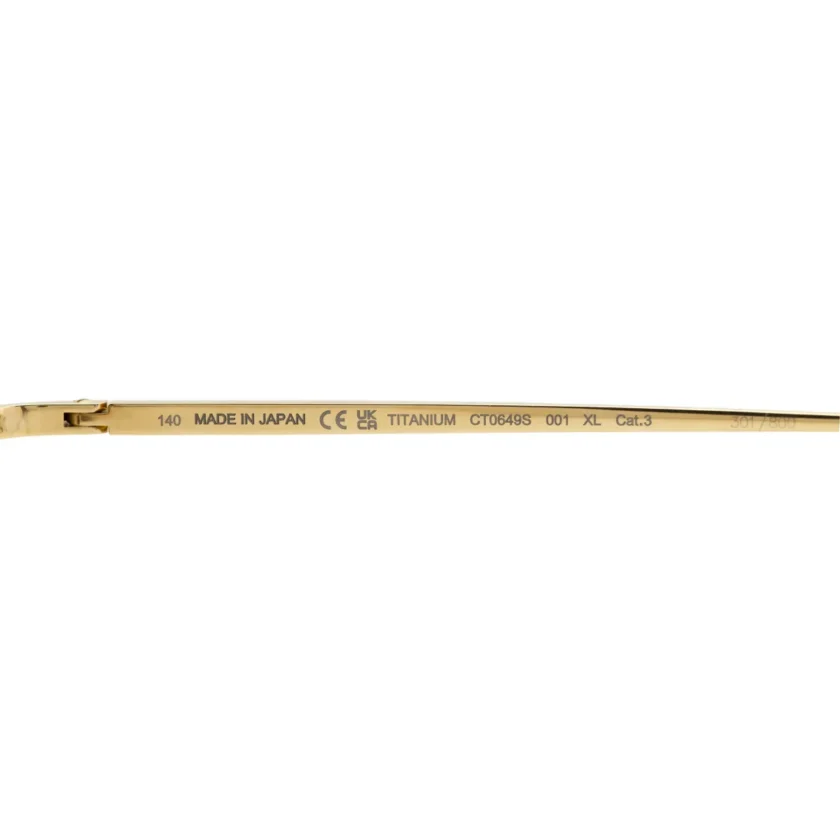 Limited Edition Cartier Baignoire Gold Sunglasses right side
