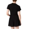 Miu Miu Georgette Shirred Silk Black Mini Dress back