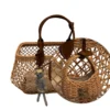Miu Miu Interwoven Raffia Basket Tote Bag basket charm