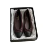 New Chanel Lambskin Cap Toe CC Ballerina Flats Burgundy Black 39 FR